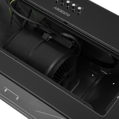 Витяжка Ardesto вбудована, 52см, 700м3ч,  скло, 2х1Вт LED, кнопкове, чорний