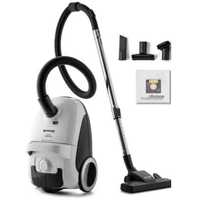 Пилосос Gorenje мішковий, 750Вт, конт пил -3л, HEPA, телескоп трубка, білий