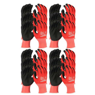 Рукавички робочі Milwaukee, нітрилове покриття, smartswipe, р.10, червоно чорні, 12шт
