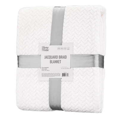 Плед ARDESTO Jacquard Braid 160х200см, 100% поліестер, айворі