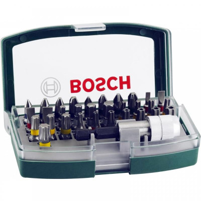 Биты Bosch, набор 32шт, магнитный битодержатель, SL,PH,PZ,H,T,TT, 25мм, кейс