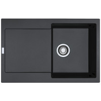 Мийка кухонна Franke Centro, фраграніт, прямокутник, з крилом, 780х500х200мм, чаша - 1, врізна, CNG 611-78 XL, чорний матовий