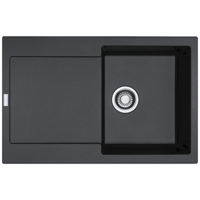 Мийка кухонна Franke Centro, фраграніт, прямокутник, з крилом, 780х500х200мм, чаша - 1, врізна, CNG 611-78 XL, чорний матовий