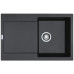 Мийка кухонна Franke Centro, фраграніт, прямокутник, з крилом, 780х500х200мм, чаша - 1, врізна, CNG 611-78 XL, чорний матовий