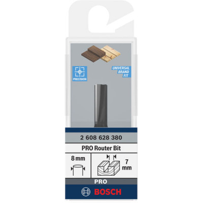Фреза пазова Bosch Professional з двома лезами Std S8 D7 L20 Фреза пазова Bosch Professional з двома лезами Std S8 D7 L20