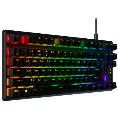 HyperX Клавіатура Alloy Origins Core PBT Aqua USB RGB ENG/RU Black