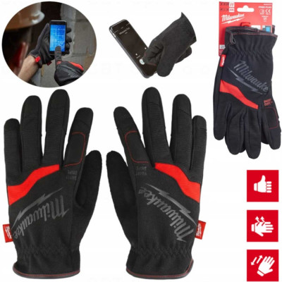 Рукавички робочіMilwaukee Free-Flex, поліуретан/спандекс/поліестер, р.11/XXL, чорні Рукавички робочіMilwaukee Free-Flex, поліуретан/спандекс/поліестер, р.11/XXL, чорні