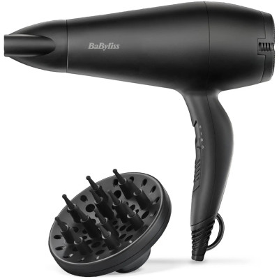 Фен Babyliss Power Smooth, 2000Вт, 2 режими, іонізація, хол. обдув, 2 насадки, чорний Фен Babyliss Power Smooth, 2000Вт, 2 режими, іонізація, хол. обдув, 2 насадки, чорний