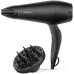 Фен Babyliss Power Smooth, 2000Вт, 2 режими, іонізація, хол. обдув, 2 насадки, чорний