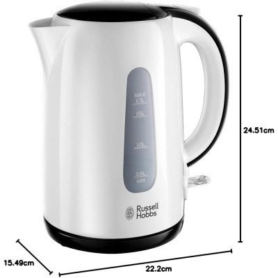 Електрочайник Russell Hobbs My Breakfast 1.7л, пластик, біло-чорний