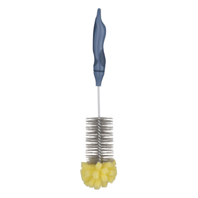 Щітка для миття пляшок з губкою ARDESTO Solid 34х5см, пластик, блакитний