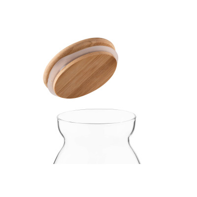 ARDESTO Банка для зберігання Fresh Hourglass 700 мл, скло, бамбук