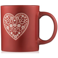 Чашка ARDESTO Heart, 320мл, кераміка, червоний