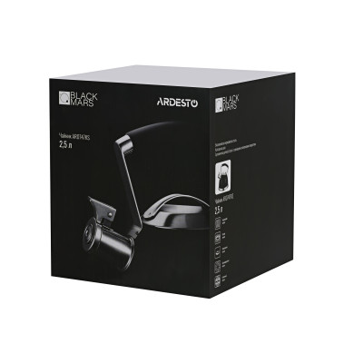 Чайник ARDESTO Black Mars, 2.5л, нержавіюча сталь, чорний Чайник ARDESTO Black Mars, 2.5л, нержавіюча сталь, чорний