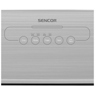 Вакууматор Sencor для пакетів і контейнерів, 110Вт, 30см, електронне керування, +5 пакетів, +1 рулон, пластик, сріблястий29