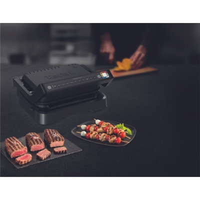 Tefal Гриль прижимний OptiGrill 2в1 Black, 2100Вт, темп. режимів-4, з`ємні пластини, метал, чорний
