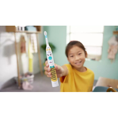 Щітка зубна електр. Philips, Philips Sonicare For Kids, для дітей, насадок-1, 2 комплекти наклейок, білий