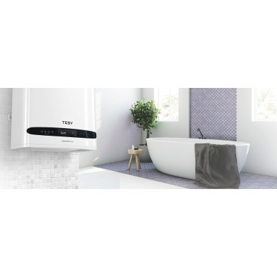 Tesy Водонагрівач електр. Bellislimo Cloud плаский GCR 1002722 E31 ECW Wi-Fi, 100л, 2,2кВт, ун. монтаж, електр. кер-ння, B, білий