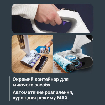 Пилосос Rowenta безпровідний миючий X-Clean 12, 21000Па, конт пил -0.72л, конт для води-0.79л, автон. робота до 65хв, вага-7.77кг, НЕРА, білий Пилосос Rowenta безпровідний миючий X-Clean 12, 21000Па, конт пил -0.72л, конт для води-0.79л, автон. робота до 65хв, вага-7.77кг, НЕРА, білий