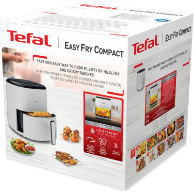 Мультипечь Tefal EasyFry Compact, 1300Вт, чаша-3л, сенсорное управление, 10 программ, пластик, белый
