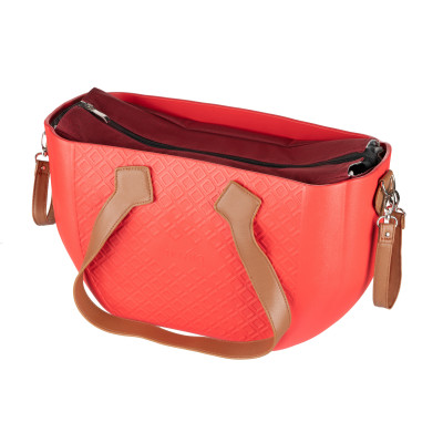 Сумка Nuvita MyMia ручки еко-шкіра, килимок, ремені для коляски, червоно-коричневий