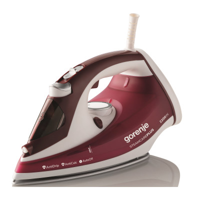Утюг Gorenje, 2200Вт, 280мл, паровой удар -90гр, верт. отпаривание, антинакипь, автоотключение, керам. подошва, бордовый (SIH2200RBC) Утюг Gorenje, 2200Вт, 280мл, паровой удар -90гр, верт. отпаривание, антинакипь, автоотключение, керам. подошва, бордовый (SIH2200RBC)