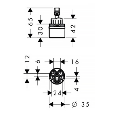 Картридж для змішувача М3 для Uno2 HANSGROHE 92730000 Картридж для змішувача М3 для Uno2 HANSGROHE 92730000