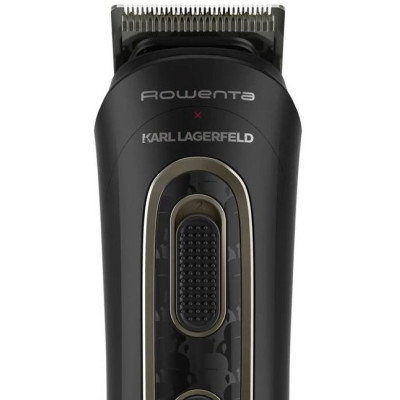 Тример Rowenta & Karl Lagerfeld, для бороди, вусів, голови, носа та вух, акум., роторний мотор, насадок-9, титан.напил., чорний Тример Rowenta & Karl Lagerfeld, для бороди, вусів, голови, носа та вух, акум., роторний мотор, насадок-9, титан.напил., чорний