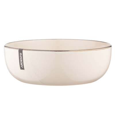 ARDESTO Тарілка супова Marmo, 19 см, бежева, кераміка