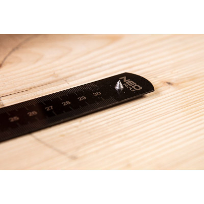 Лінійка Neo Tools з блоком позиціонування, нержавіюча сталь, 300мм