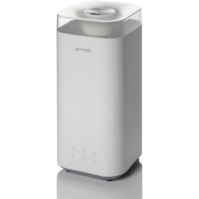 Зволожувач повітря Gorenje H50W 5 л, 20 м2, ультразвуковий, верхня затока, LED дисплей, автовідключення, аромакапсула, холодна пара, білий
