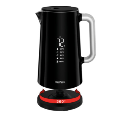 Електрочайник Tefal DIGITAL, 1.7л, LED дисплей, з подвійними стінками, глянець, чорний