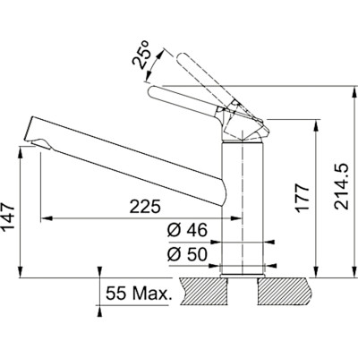 Змішувач для кухні Franke Orbit, довж.виливу - 225мм, 1важіль, хром-онікс Змішувач для кухні Franke Orbit, довж.виливу - 225мм, 1важіль, хром-онікс