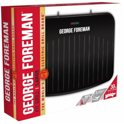 Гриль George Foreman прижимний Fit Grill Large 2400Вт, температурних режимів-1, пластик, чорний