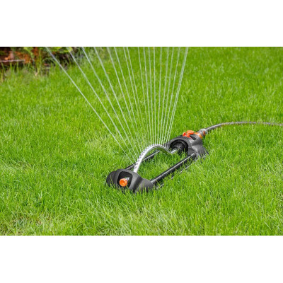 Зрошувач дощовий Neo Tools, дощувач маятниковий, 18 сопел в металевому елементі, регулювання діапазону та сили поливу, площа розпилення 14х19м Зрошувач дощовий Neo Tools, дощувач маятниковий, 18 сопел в металевому елементі, регулювання діапазону та сили поливу, площа розпилення 14х19м