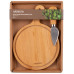 Набір для подачі сиру ARDESTO Midori, 2 предмети, 19.5х14х0.8см, бамбук, нержавіюча сталь