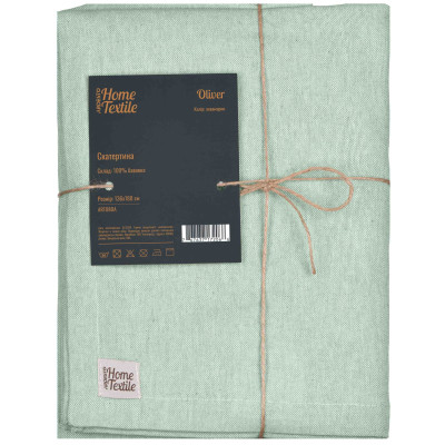 Скатертина ARDESTO Oliver, 136х180см, 100% бавовна, аквамарин