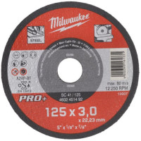 Диск відрізний Milwaukee PRO+ по металу, 125х3х22.2мм Диск відрізний Milwaukee PRO+ по металу, 125х3х22.2мм