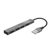 Хаб Trust Halyx USB-A > 4xUSB-А, Алюминий, 0.1м, Серый