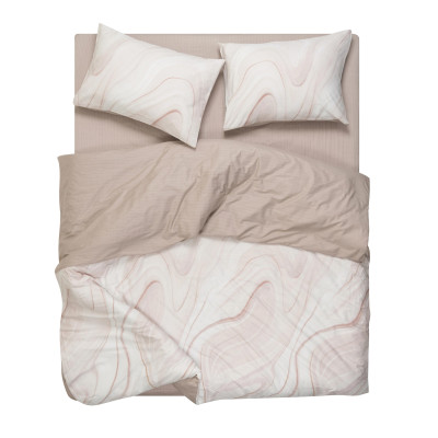 КПБ 1,5сп ARDESTO Gloria, підковдра 160х220см, простирадло 160х220см, наволочки (2) 50х70см, 100% бавовна, сатин, мармур, бежевий