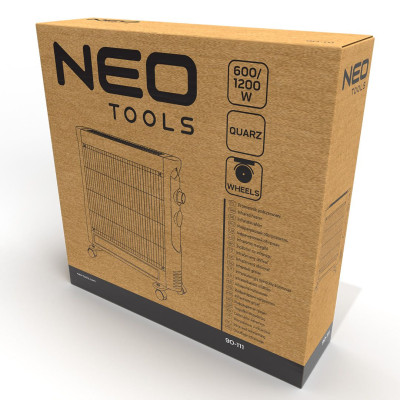 Обігрівач інфрачервоний Neo Tools, 1200Вт, кварцовий нагрів. елемент, чорний Обігрівач інфрачервоний Neo Tools, 1200Вт, кварцовий нагрів. елемент, чорний