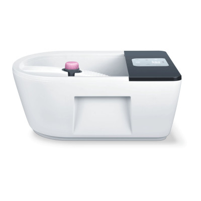 Масажна ванночка Beurer для ніг, від мережі, 3 насадки, підтрим. температури води, сенс. керув., біло-сірий