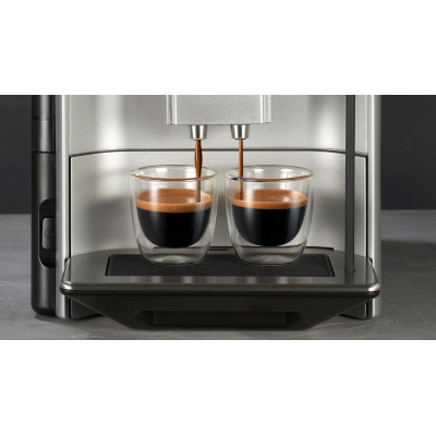 Кавомашина Siemens 1.7л, зерно + мелена, автомат.капучинатор, LED - дисплей, авторецептів - 8, чорно - срібний