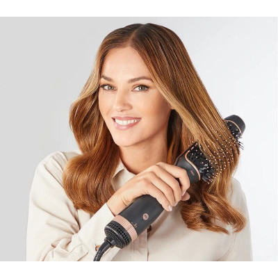 Фен-щітка Rowenta Reverso Dry&Brush 2в1, 1200Вт, 3 режими, іоніз-я, хол. обдув, насадок-2, кераміка, чорний-золотистий Фен-щітка Rowenta Reverso Dry&Brush 2в1, 1200Вт, 3 режими, іоніз-я, хол. обдув, насадок-2, кераміка, чорний-золотистий