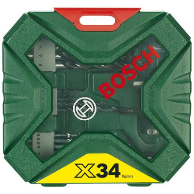 Набор сверл и бит Bosch X-Line, 34шт, кейс, кейс