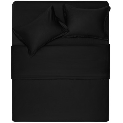 Простирадло на резинці ARDESTO Mix&Match Premium, 160х200+30см, 100% бавовна, сатин, чорний