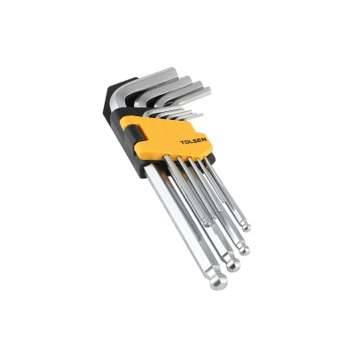 Ключі шестигранні Tolsen, кулястий наконечник, CrV, 1.5-10мм, набір 9шт Ключі шестигранні Tolsen, кулястий наконечник, CrV, 1.5-10мм, набір 9шт