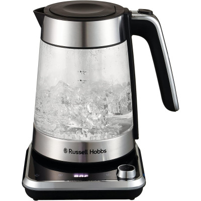 Електрочайник Russell Hobbs Attentiv Kettle, 1.7л, Strix, скло, база зі сховищем для шнура, сірий