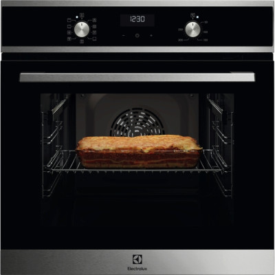 Electrolux Духова шафа електрична, 65л, A, дисплей, конвекція, телескопічні напрямні, чорний