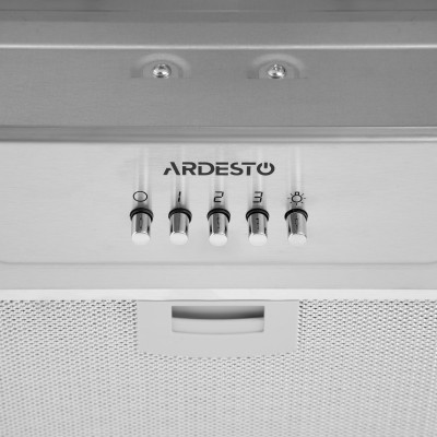 Витяжка Ardesto вбудована, 52см, 450м3ч, метал, 2х1Вт LED, кнопкове, нерж